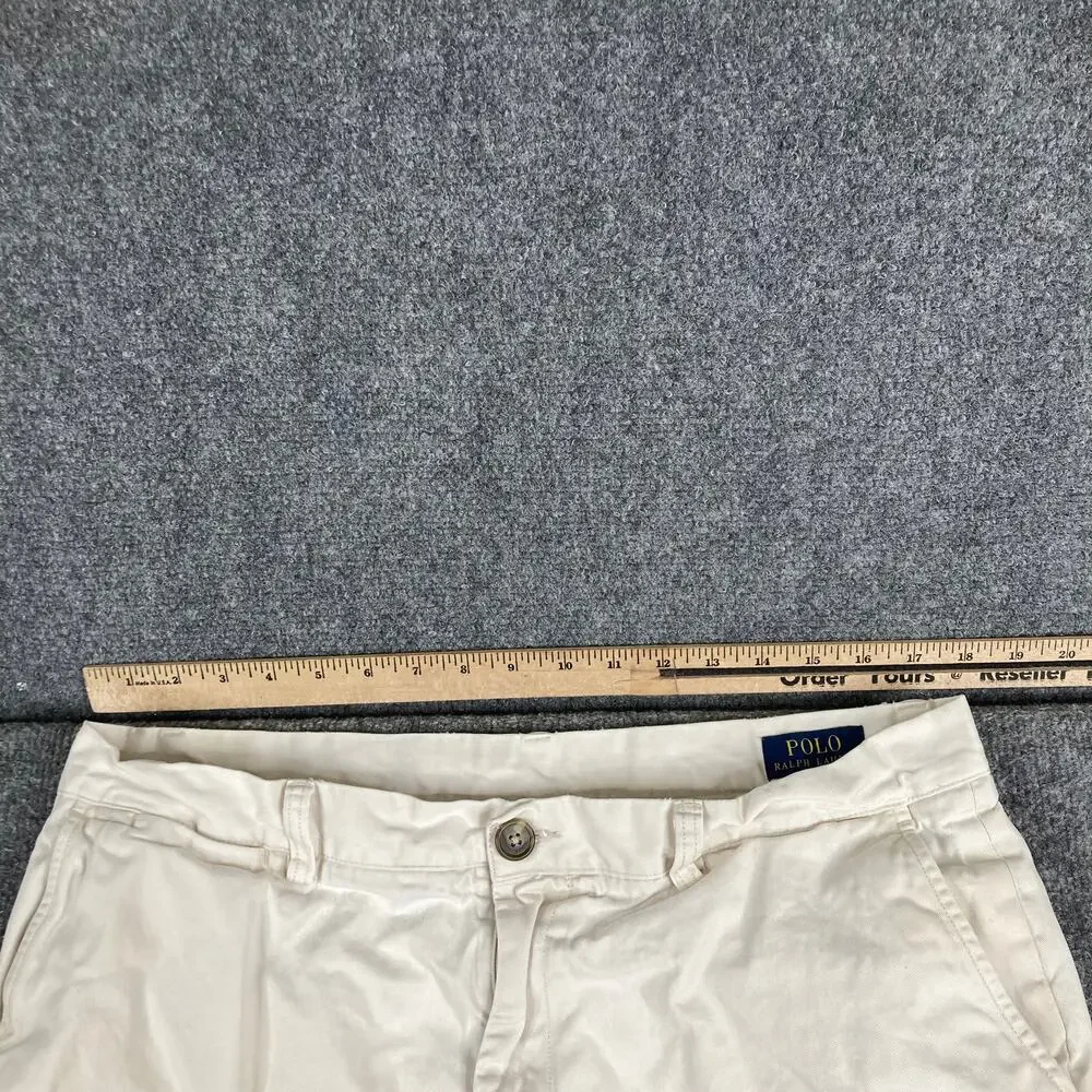Polo Ralph Lauren Shorts Mens 35 White Chino Casual Classic Fit Preppy‎